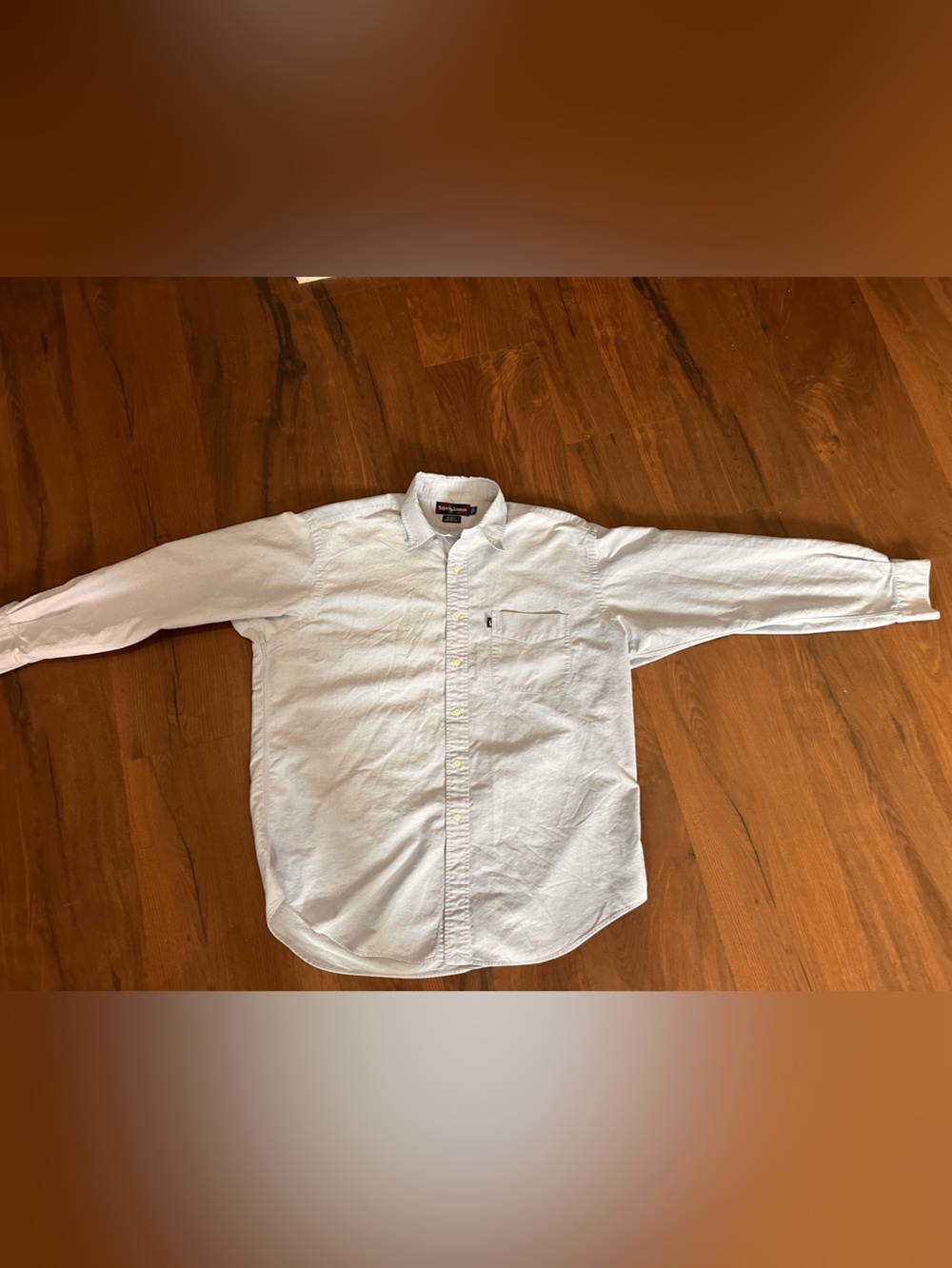 Vintage 90s Ralph Lauren Blake Lt Blue Classic Oxford Button-Down Shirt size L